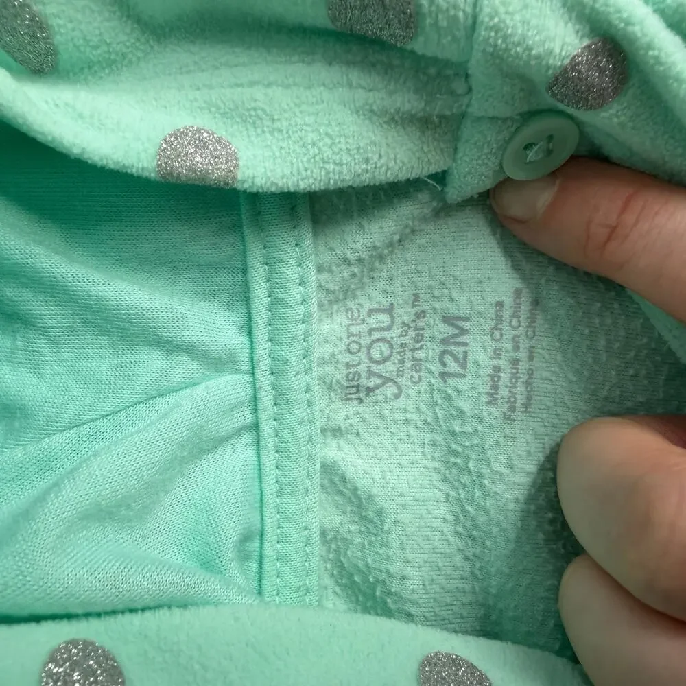 Carter’s Baby Girl Pajama Lot 4 Pc 18M Sleepers 12M Hooded Romper